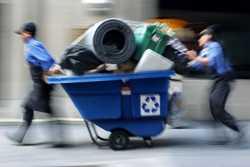 Professional waste clearance service at a building site